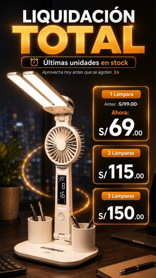 LumiDesk™ Ilumina, refresca y organiza tu espacio desde un solo lugar.